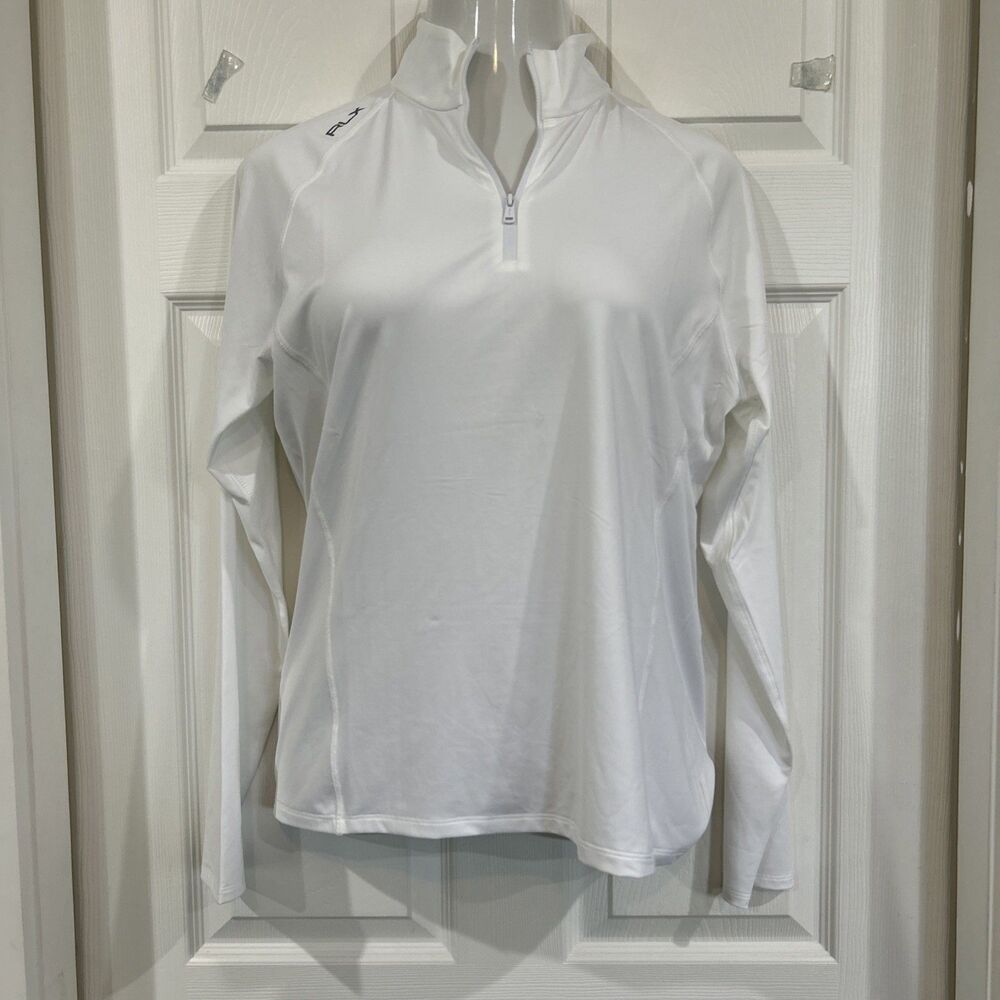 RLX Ralph Lauren Golf Core 1/4 Zip Long Sleeve Top White Women’s L